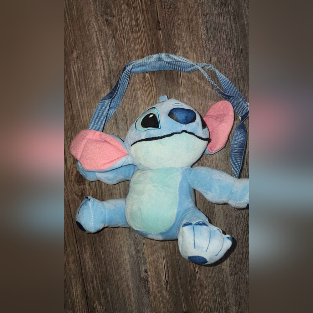 Disney Blue & Pink Stitch Plush Shoulder Bag